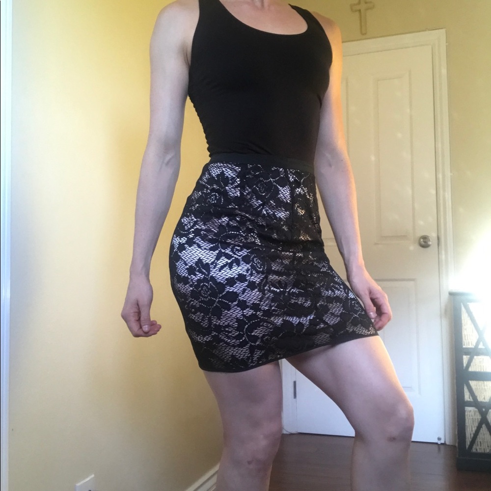 5 for $15 // High waisted lace skirt